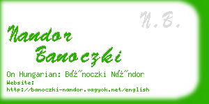 nandor banoczki business card